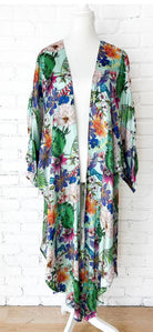 Camellia Long Kimono - Light Blue - Fox Trot Boutique