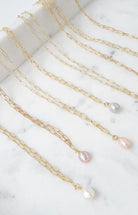 Paperclip necklace mini pearl - Fox Trot Boutique