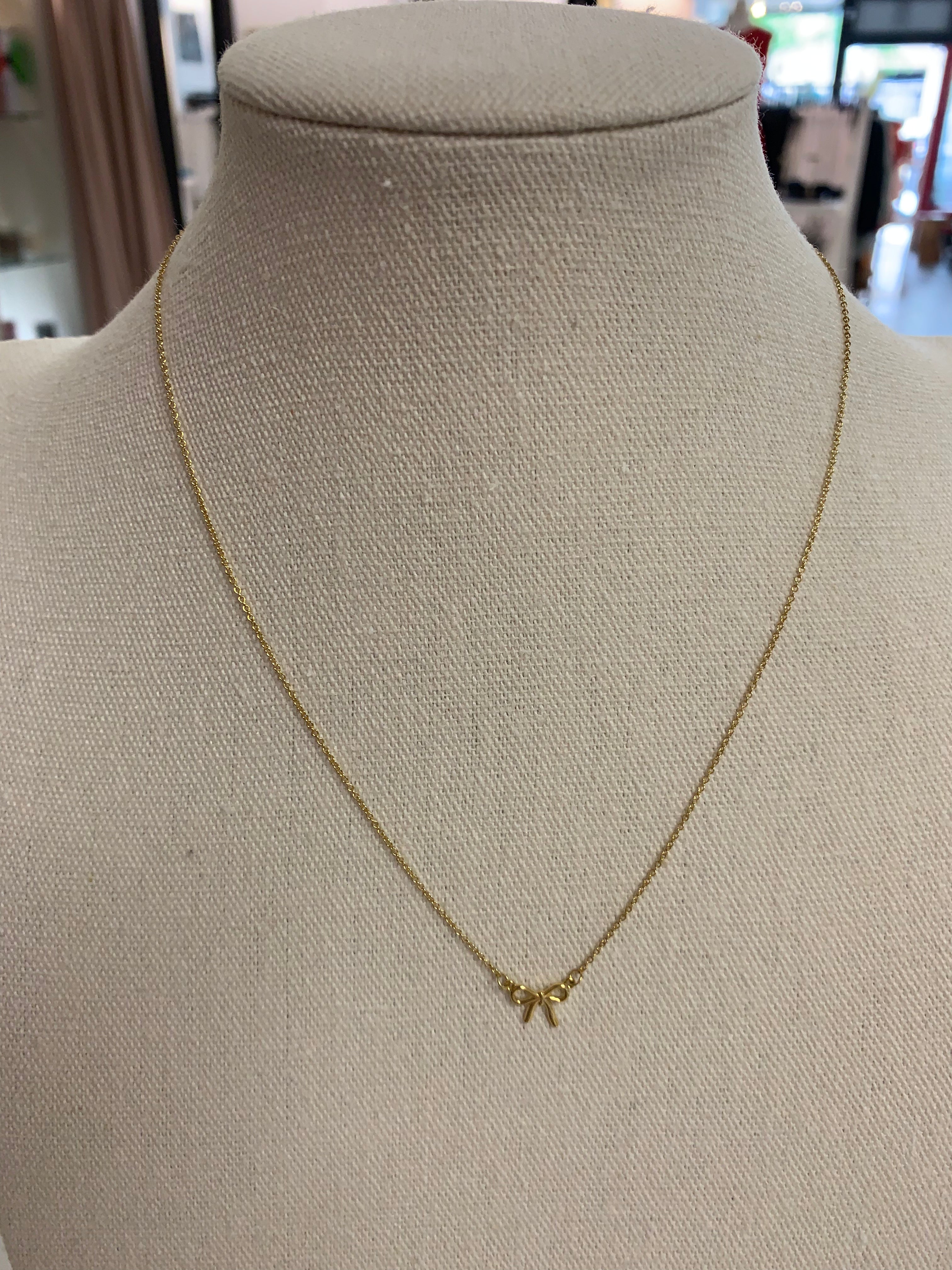 18K Vermeil Bow Necklace - Fox Trot Boutique