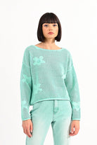 Flower Knit Sweater - Fox Trot Boutique