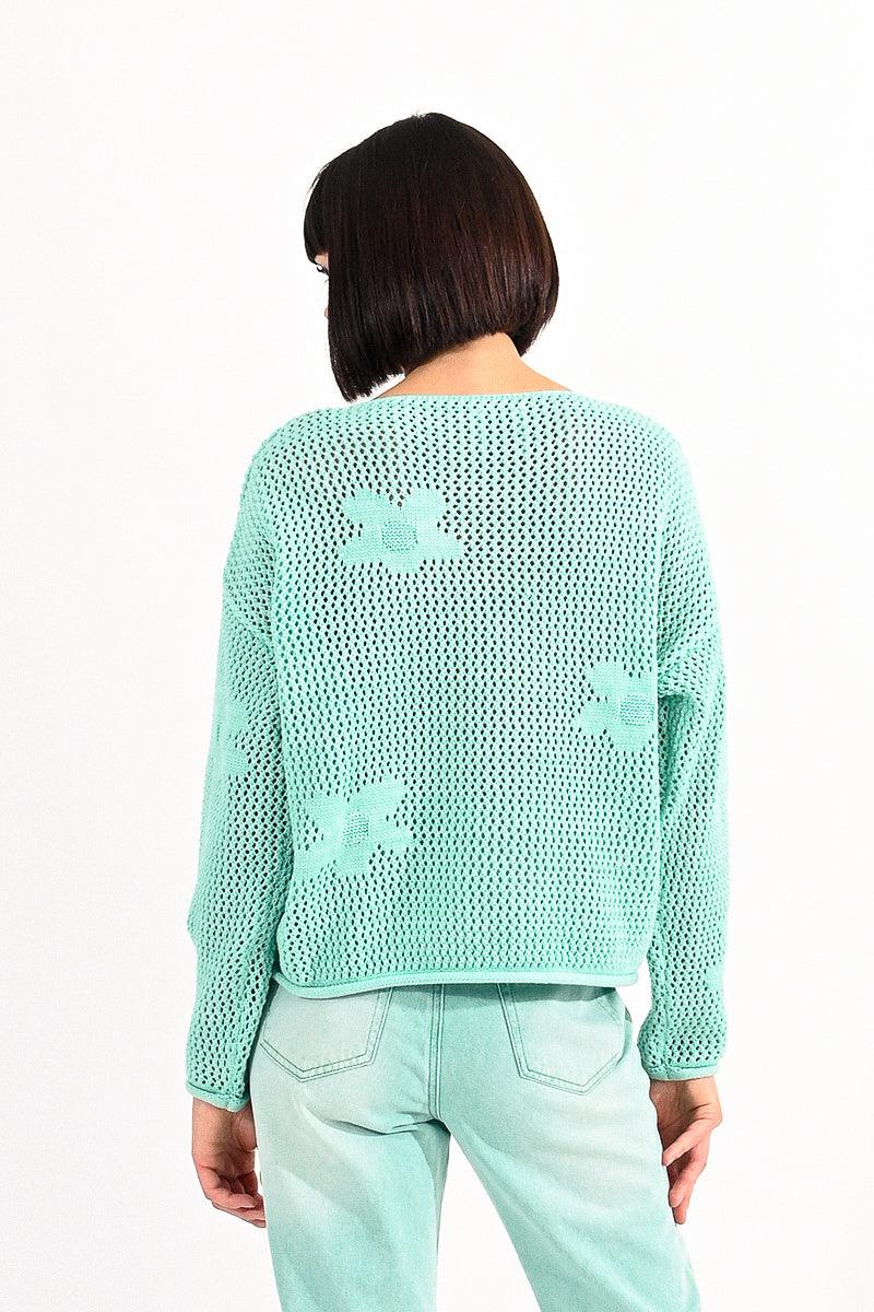 Flower Knit Sweater - Fox Trot Boutique